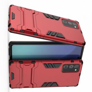 Hybrid Armor Ударопрочный чехол для Samsung Galaxy Note 20 с подставкой - Красный