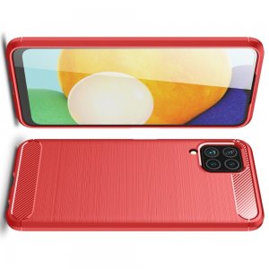 Carbon Силиконовый матовый чехол для Samsung Galaxy M32 - Красный