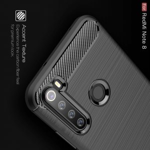 Carbon Силиконовый матовый чехол для Xiaomi Redmi Note 8 - Черный