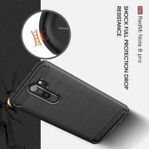 Carbon Силиконовый матовый чехол для Xiaomi Redmi Note 8 Pro - Черный