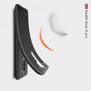 Carbon Силиконовый матовый чехол для Xiaomi Redmi Note 8 Pro - Черный