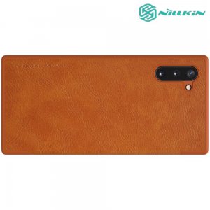 NILLKIN Qin чехол флип кейс для Samsung Galaxy Note 10 - Коричневый цвет