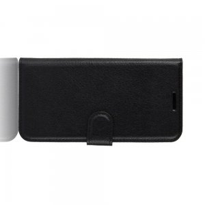 Чехол книжка кошелек с подставкой и отделениями для карт для OnePlus 7T - Черный