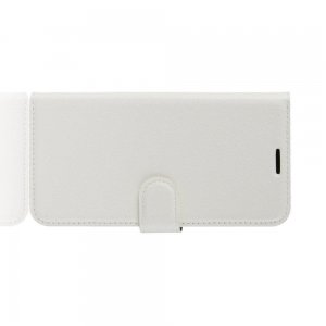 Чехол книжка кошелек с отделениями для карт и подставкой для Xiaomi Redmi Note 8T - Белый