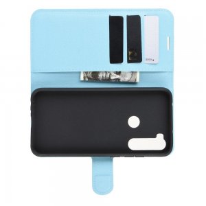 Чехол книжка кошелек с отделениями для карт и подставкой для Xiaomi Redmi Note 8T - Синий
