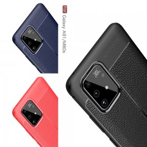 Leather Litchi силиконовый чехол накладка для Samsung Galaxy S10 Lite - Черный цвет