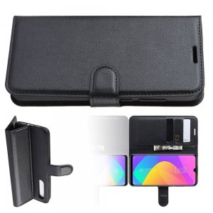 Чехол книжка кошелек с отделениями для карт и подставкой для Xiaomi Mi A3 - Черный