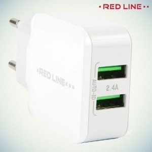 Адаптивная быстрая зарядка 2 USB порта 2.4А Red Line Superior