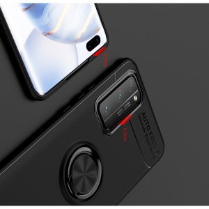 ArmaRing Двухкомпонентный чехол для Huawei Honor 30 Pro с кольцом для магнитного автомобильного держателя - Красный / Черный