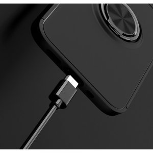 ArmaRing Двухкомпонентный чехол для iPhone 12 с кольцом для магнитного автомобильного держателя - Синий / Черный