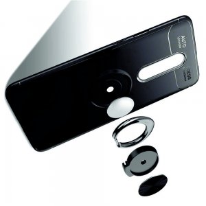 ArmaRing Двухкомпонентный чехол для OnePlus 7T Pro с кольцом для магнитного автомобильного держателя - Черный