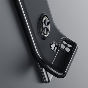 ArmaRing Двухкомпонентный чехол для Realme C21 с кольцом для магнитного автомобильного держателя - Черный