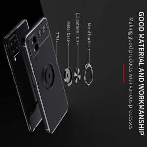 ArmaRing Двухкомпонентный чехол для Samsung Galaxy A22 с кольцом для магнитного автомобильного держателя - Черный