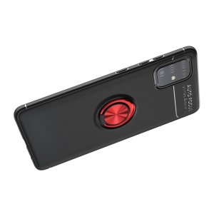 ArmaRing Двухкомпонентный чехол для Samsung Galaxy A51 с кольцом для магнитного автомобильного держателя - Красный / Черный
