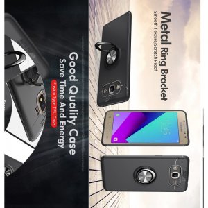 ArmaRing Двухкомпонентный чехол для Samsung Galaxy J2 Core (2020) с кольцом для магнитного автомобильного держателя - Черный