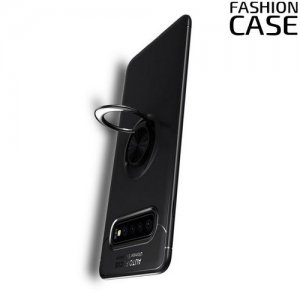 ArmaRing Двухкомпонентный чехол для Samsung Galaxy S10 с кольцом для магнитного автомобильного держателя - Черный