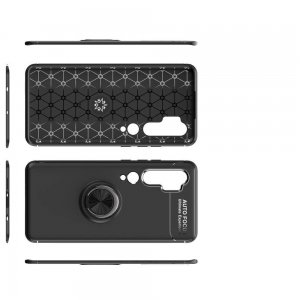 ArmaRing Двухкомпонентный чехол для Xiaomi Mi Note 10 с кольцом для магнитного автомобильного держателя - Черный