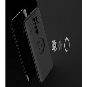 ArmaRing Двухкомпонентный чехол для Xiaomi Redmi 9 с кольцом для магнитного автомобильного держателя - Черный