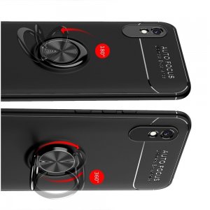 ArmaRing Двухкомпонентный чехол для Xiaomi Redmi 9A с кольцом для магнитного автомобильного держателя - Черный