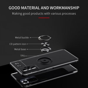 ArmaRing Двухкомпонентный чехол для Xiaomi Redmi Note 10 Pro с кольцом для магнитного автомобильного держателя - Черный