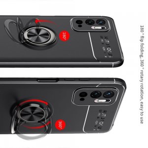 ArmaRing Двухкомпонентный чехол для Xiaomi Redmi Note 10T / POCO M3 PRO с кольцом для магнитного автомобильного держателя - Красный