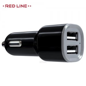 Автомобильная зарядка 2 USB порта 2.1А RedLine черная AC-1A