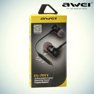 Awei ES-70TY наушники гарнитура с микрофоном - Черные