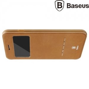 Baseus Simple Series чехол с функцией умного ответа для iPhone 8/7 - Коричневый