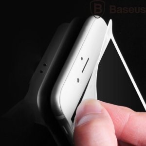 Baseus защитное стекло 3D для iphone 7 на весь экран с закругленными силиконовыми краями - Черный
