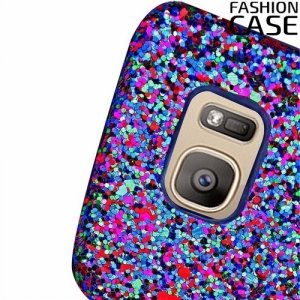 Блестящий чехол кейс для Samsung Galaxy S7 Edge - Фиолетовый 