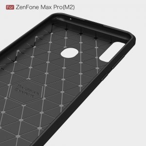Carbon Силиконовый матовый чехол для Asus Zenfone Max Pro M2 Pro ZB631KL - Синий