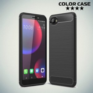 Carbon Силиконовый матовый чехол для HTC Desire 12 - Черный