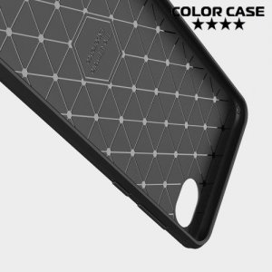 Carbon Силиконовый матовый чехол для HTC Desire 12 - Черный