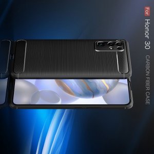 Carbon Силиконовый матовый чехол для Huawei Honor 30 - Красный