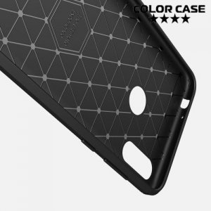 Carbon Силиконовый матовый чехол для Huawei Honor 8C - Черный