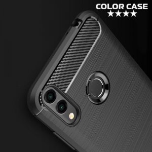 Carbon Силиконовый матовый чехол для Huawei Honor 8C - Черный