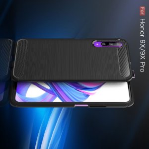 Carbon Силиконовый матовый чехол для Huawei Honor 9X / 9X Premium - Черный