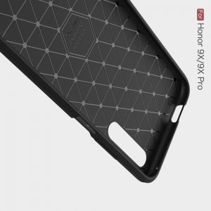 Carbon Силиконовый матовый чехол для Huawei Honor 9X / 9X Premium - Черный