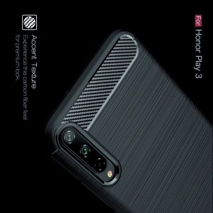 Carbon Силиконовый матовый чехол для Huawei Honor Play 3 - Черный