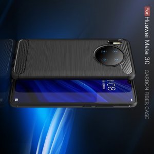 Carbon Силиконовый матовый чехол для Huawei Mate 30 - Синий