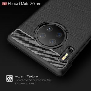 Carbon Силиконовый матовый чехол для Huawei Mate 30 Pro - Черный