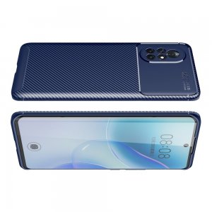 Carbon Силиконовый матовый чехол для Huawei Nova 8 - Синий