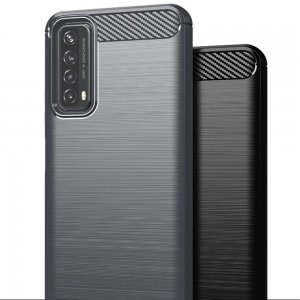 Carbon Силиконовый матовый чехол для Huawei P Smart 2021 - Черный