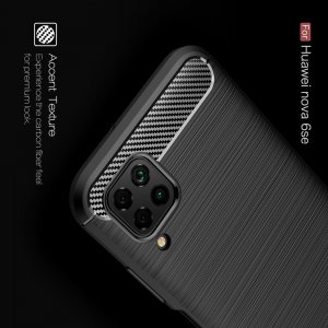 Carbon Силиконовый матовый чехол для Huawei P40 Lite - Черный