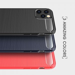 Carbon Силиконовый матовый чехол для iPhone 13 - Красный