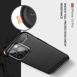 Carbon Силиконовый матовый чехол для iPhone 13 Pro - Черный