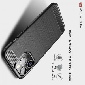 Carbon Силиконовый матовый чехол для iPhone 13 Pro - Черный