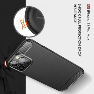Carbon Силиконовый матовый чехол для iPhone 13 Pro Max - Черный