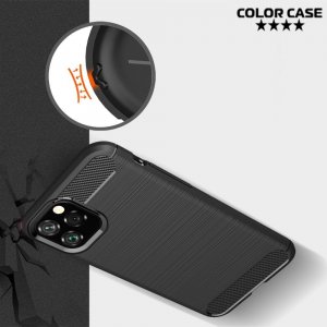 Carbon Силиконовый матовый чехол для iPhone 11 Pro - Черный