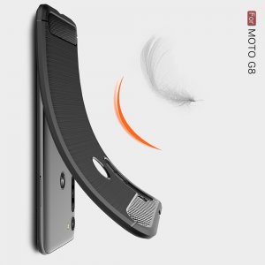 Carbon Силиконовый матовый чехол для Motorola Moto G8 - Черный